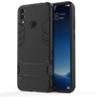 Schokbestendige PC + TPU Case voor Huawei Honor 8C met Holder(Black)