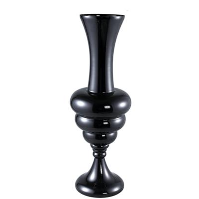 Nimai Glazen Vaas - Zwart Antiek Design met Glans