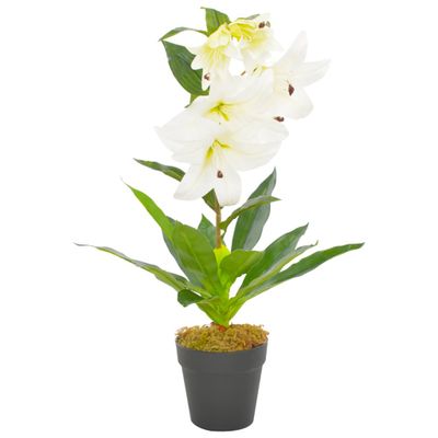 vidaXL Kunstplant met pot lelie 65 cm wit vidaXL Kunstplant met pot lelie 65 cm wit