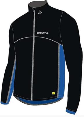 Craft Thermo Schaatsjack windstopper flatlock zwart/blauw unisex