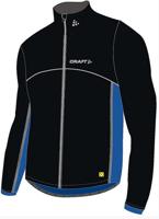Craft Thermo Schaatsjack windstopper flatlock zwart/blauw unisex