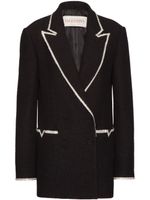 Valentino Garavani blazer en tweed à broderies - Noir