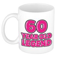Verjaardag cadeau mok 60 jaar - al zo oud - legende - roze - 350 ml - keramiek