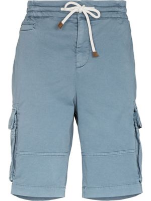 Brunello Cucinelli short en coton à poches cargo - Bleu