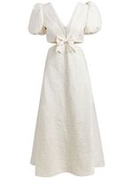 Markarian robe mi-longue Patti en effet de brocart - Blanc