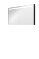 Proline Premium spiegelkast met spiegels aan binnen- en buitenzijde, geïntegreerde LED-verlichting en 2 deuren 120 x 60 x 14 cm, mat zwart