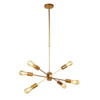 Searchlight Gouden hanglamp Alpha Spider 6-lichts 2906-6GO