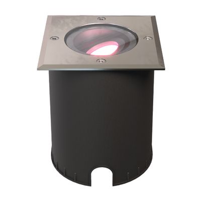 HOFTRONIC SMART Cody Smart Grondspot RVS - GU10 5,5 Watt 345 lumen - RGB + WW - Wifi + BLE - Kantelbaar - Overrijdbaar - Vierkant - IP67 waterdicht