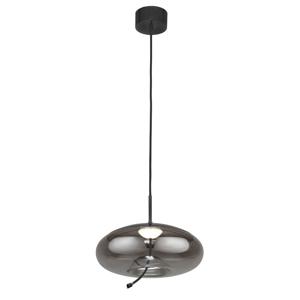 Searchlight Hanglamp Glas Lisbon zwart met smoke rondglas 75131-1SM