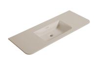 Wastafel Wiesbaden Laro 120x48x1,5 cm Zonder Kraangat Ronde Hoeken Solid Surface Beige