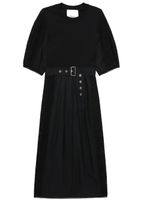 3.1 Phillip Lim robe mi-longue à taille ceinturée - Noir - thumbnail