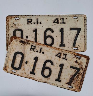 Rhode Island 1941 Kentekenplaten (Set) - Origineel