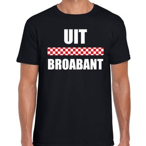 Uit Broabant met vlag Brabant t-shirts Brabants dialect zwart voor heren