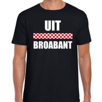 Uit Broabant met vlag Brabant t-shirts Brabants dialect zwart voor heren