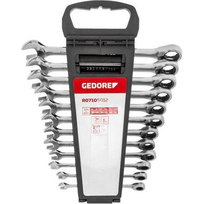 Gedore RED R07105012 Ringratel-steeksleutelset Metrisch 8 - 19 mm 12-Delig 3300850 - R07105012