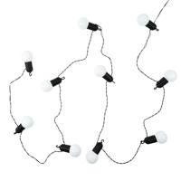 Home Deco Factory feestverlichting lichtsnoer - 10 LED lampen - warm wit - 270 cm - buiten