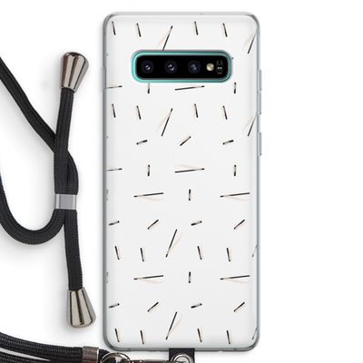 Hipster stripes: Samsung Galaxy S10 Plus Transparant Hoesje met koord