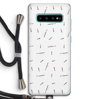 Hipster stripes: Samsung Galaxy S10 Plus Transparant Hoesje met koord