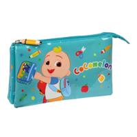 Pennenetui met 3 vakken CoComelon Back to class Licht Blauw (22 x 12 x 3 cm)