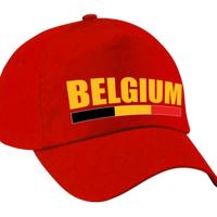 Belgium supporters pet - rood - voor dames en heren - Belgie landen kleuren baseball cap