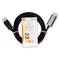 DisplayPort-Kabel | DisplayPort Male | HDMI© Connector | 1080p | Vernikkeld | 3.00 m | Rond | PVC - thumbnail