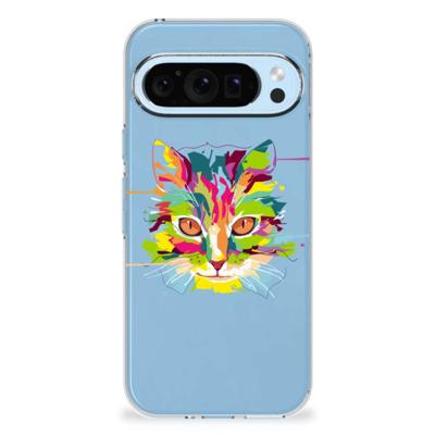 Google Pixel 9 | 9 Pro Telefoonhoesje met Naam Cat Color Google Pixel 9 | 9 Pro Telefoonhoesje met Naam Cat Color