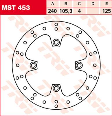 TRW Remschijf, remschijven voor de moto, MST453