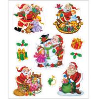 Anna's collection Kerst raamstickers kerstman - vel van 34 x 28 cm - raamdecoratie