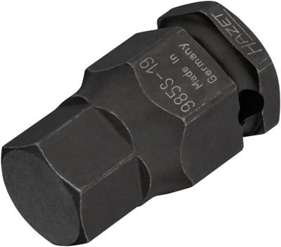 HAZET Krachtdopsleutelbit 985S-19 · 1/2 inch (12,5 mm) vierkant hol · Binnen-zeskant-profiel · SW 19 mm