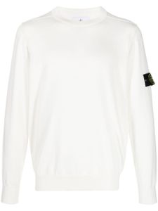 Stone Island pull à patch Compass - Blanc