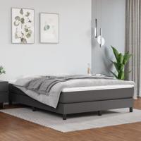 Boxspring bed kunstleer grijs 140x200 cm