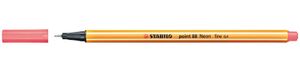 STABILO point 88, premium fineliner 0.4 mm, neon rood, per stuk