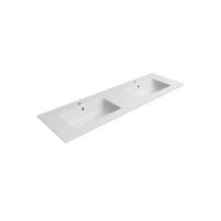 Dubbele Wastafel Keramiek Sapho Pura 142x46 cm Mat Wit Dubbele Wastafel Keramiek Sapho Pura 142x46 cm Mat Wit