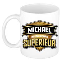 Naam mok Micheal - wit - Superieur - keramiek - 300 ml - cadeau collega beker