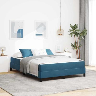 Boxspringbed met matras Donkerblauw 140 x 200 cm Fluweel