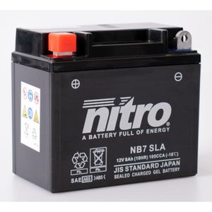 NITRO Gesloten batterij onderhoudsvrij, Batterijen voor motor & scooter, NB7-SLA