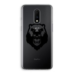 Angry Bear (black): OnePlus 7 Transparant Hoesje
