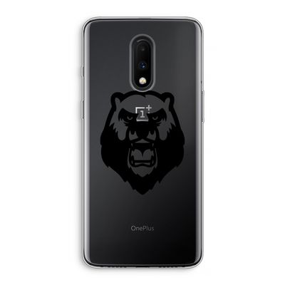 Angry Bear (black): OnePlus 7 Transparant Hoesje