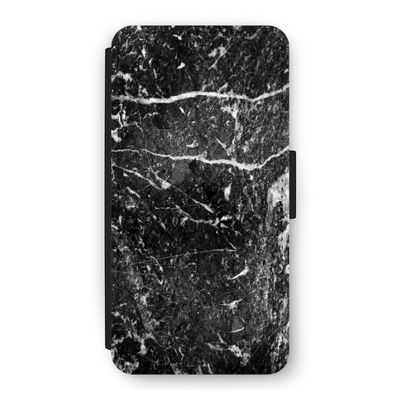 Zwart marmer: iPhone 12 Flip Hoesje