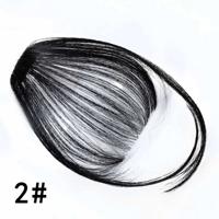 Fake Bangs clip haarstukje synthetische pony haren (Jet-zwart)