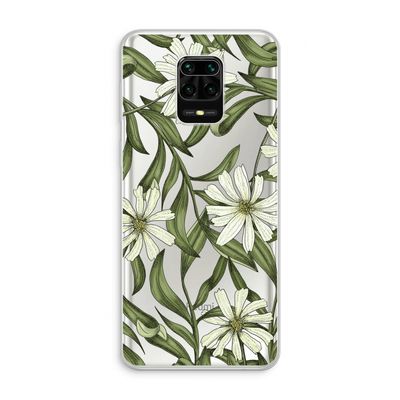 Wit bloemenpatroon: Xiaomi Redmi Note 10 Lite Transparant Hoesje