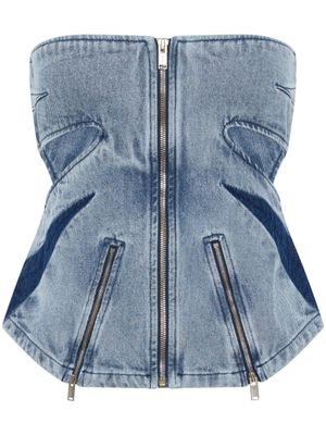Dion Lee corset en jean - Bleu
