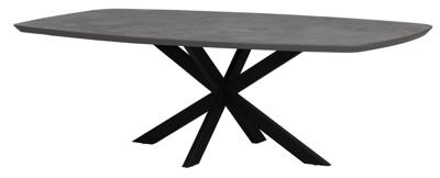 DTP Home Deens Ovale Eettafel 'Vito' Mortex, 225 x 105cm, kleur Antraciet