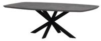 DTP Home Deens Ovale Eettafel 'Vito' Mortex, 225 x 105cm, kleur Antraciet