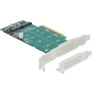 PCI Express x8 Card naar 2x internal NVMe M.2 Key M - Bifurcation Controller