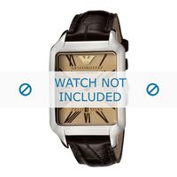 Armani horlogeband AR0426 Leder Bruin 20mm + bruin stiksel