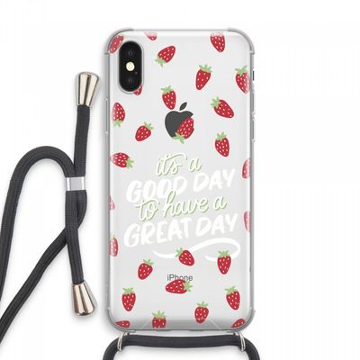 Don't forget to have a great day: iPhone XS Max Transparant Hoesje met koord