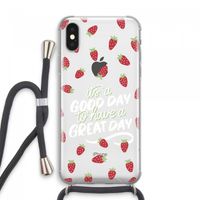 Don't forget to have a great day: iPhone XS Max Transparant Hoesje met koord