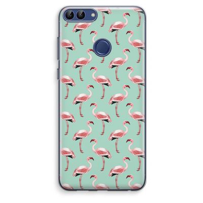 Flamingoprint groen: Huawei P Smart (2018) Transparant Hoesje