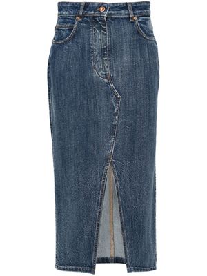 ASPESI jupe en jean à logo appliqué - Bleu